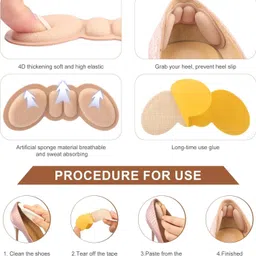 garihc enterprise Butterfly-Shaped Self Adhesive Protector Heel Grip Liner Cushion for Loose Shoes Heel Support image 3