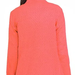 trendy fab Women Solid V Neck Pink Sweater image 2