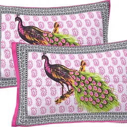 jaipur prints Cotton Double Flat 160 TC Jaipuri Prints Bedsheet image 4