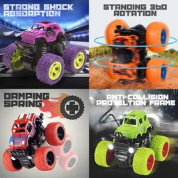 toyporium 4x4 Stunt Monster Trucks for Kids|Push and Go Friction Powered Stunt Cars|265 image 2