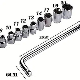 zeno volt 10 Pcs 1/2 Socket Wrench Spanner Set Automobile Repair Tool Box Wrench Socket Set image 2