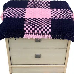 jaipur woollen handicraft Self Design, Checkered 2 Seater Table Cover image 1