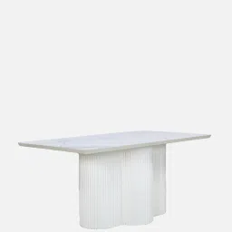 casacraft from pepperfry Lavinia Solid Teak Wood Dining Table with Marble Top image 3