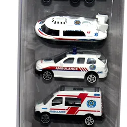 wow toys-delivering joys of life Friction Ambulance Set|Die Cast Metal|White| Pack of 5 Mini Cars| 1:64 scale-picture-12