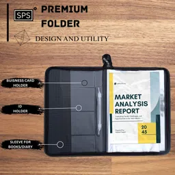 skrill PU Leather A4 / FC File Folder With 20 Pockets image 3