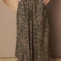 zwerlon Women Printed A-line Green Skirt image 1