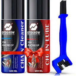 otogrow _3 Bike Chain Lubricant and Chain Cleaner Spray With Cleaning Brush 300 ML FL Chain Cleaner, Lube. Brush (150X2 ML) Chain Oil image 1