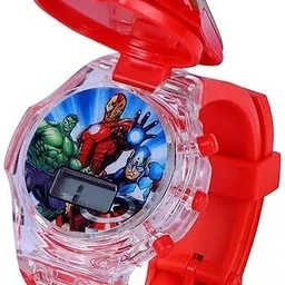 elhify Gift For Kids Cute Cat Glowing Light and Disco Music Digital Watch for Kids Digital Watch - For Boys & Girls 3D Action Figure Iron Music Face Based Toy Design Digital Glowing & Music Watch image 2