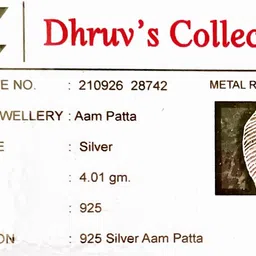 dhruvs collection 925 Silver Mango Leaf - Aam Patta for Home Decor, Pooja, Gift Purpose & Donation Decorative Showpiece - 4 cm image 4