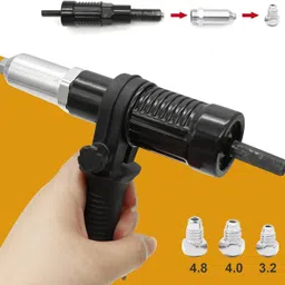 uptodateprouducts Rivet Gun Tool Rivet Drill Attachment Power Drill Tool Heavy Duty Fast Hitting Rivet Gun image 3