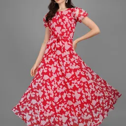iethniya Printed Georgette Stitched Flared/A-line Gown-picture-26