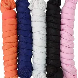 nakoda creation Cotton Blend Solid Multicolor Women Dupatta-picture-39