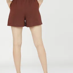 tokyo talkies Solid Women Maroon Basic Shorts image 2