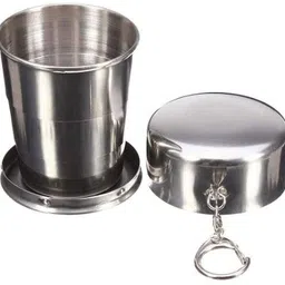 pivot Stainless Steel Folding Cup with Lid Expandable Portable | Travel Camping Water Glass Water/Juice Glass-picture-15