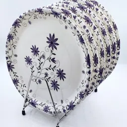 pefectdine Melamine Dinner & Lunch Plate Round Floral Design Serving Plate Full 11 Inch_N Dinner Plate image 3