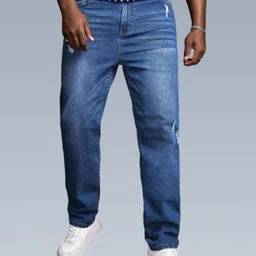 Men Regular Low Rise Blue Jeans-image-3