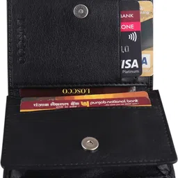 loscco Men Casual, Ethnic, Evening/Party, Formal Black Artificial Leather Card Holder - Regular Size image 2