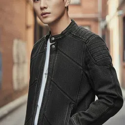 azmifasion Men Solid Denim Jacket image 2