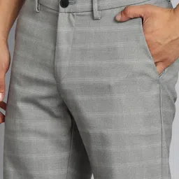 allen solly Men Regular Fit Black Cotton Blend Trousers image 5