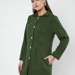 brinns Polycotton Fleece Solid Coat For Women image 3