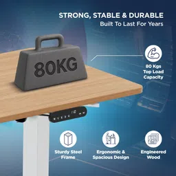 the sleep company Adjustable Desk 1200x600x700 | Sit-Stand Ergonomic Table | Engineered Wood Office Table image 5