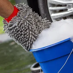 auto hub Microfiber Vehicle Washing Washing Mitt Hand Glove image 4