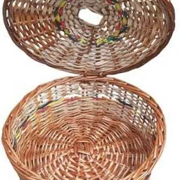 brailley handicraft Bamboo Bamboo Round Basket With Attach Lid Storage Basket-picture-32