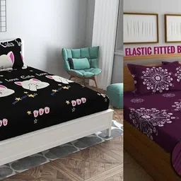 alcotex Cotton Double Flat 240 TC Abstract Bedsheet-picture-13