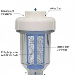 everflow ½ Inch Anti-Scale Hard Water Filter for Washing Machines with Polyphosphate Ball Tap Mount Water Filter image 4