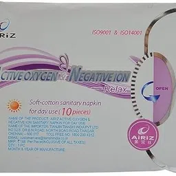 airiz Active Oxygen & Negative Ion Relax Soft Cotton Sanitary Pad for Day (Pack of 10) Sanitary Pad-picture-28