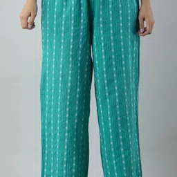 kanchuk Women Regular Fit Light Blue Viscose Rayon Trousers-picture-16