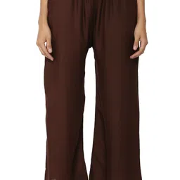 aasma creatives Women Regular Fit Brown Viscose Rayon Trousers-picture-21