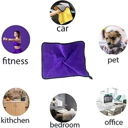 lodhi Multi-Color Highly Absorbent Microfiber Cleaning Cloths (Pack of 4) Dry Microfiber Cleaning Cloth image 3