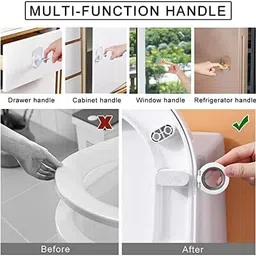 Jaimin Creation (Pack Of 2) Toilet Seat Lifter Self-Adhesive Toilet Seat Holder With Double Tape Toilet Seat Lifter Handle Clip Water Closet Toilet Lifter Avoid Direct Contact image 5