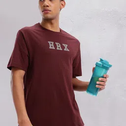 HRX by Hrithik Roshan Brand Logo Printed Drop-Shoulder Sleeves Relaxed Training T-shirt-picture-36