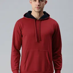 ADBUCKS Men Maroon Hooded Sweatshirt-image-46