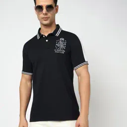 la martina Men Slim Fit Cotton Polo T-Shirt with Brand Embroidery image 2