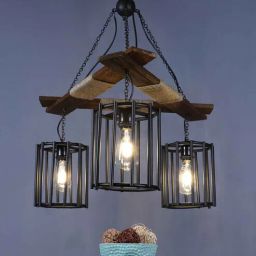 Zephyra Black Wood and Iron Hanging Light | E27 holder | without Bulb by Eliante by Jainsons Lights-picture-35