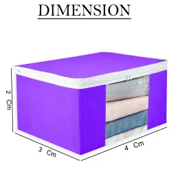 atorakushon Purple Solid Non Woven (Pack Of 4) Organiser image 5
