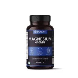 Boldfit Magnesium Supplements for Men & Women 440mg with Magnesium Oxide For Recovery Support, Relaxation & Energy Support - 100% RDA Of Magnesium-image-0