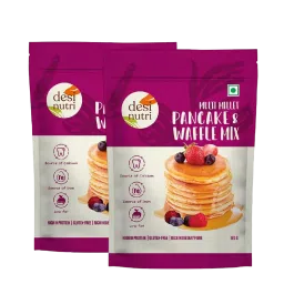 Desi Nutri Multi Millet Pancake & Waffle Mix | Ready to Eat Multi Millet Pancake & Waffle Mix | Pancake & Waffle Mix - 170 gms | Rich in Iron and Calcium | Pack of 2-image-9