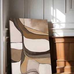 Art Street Beige & Brown 1 Piece Canvas Abstract Wall Paintings-picture-32