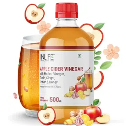 INLIFE Apple Cider Vinegar with Garlic Ginger Lemon Honey & Mother of Vinegar Raw Unfiltered Unpasteurized Health Supplement for Skin, Hair & Weight Management – 500 ml-image-18
