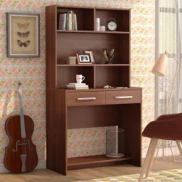 mintwud from pepperfry Nozomi Hutch Desk in Regato Walnut Finish-picture-5