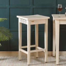 woodsworth from pepperfry Serengeti Mango Wood Bar Stool In White Wash Finish-picture-5