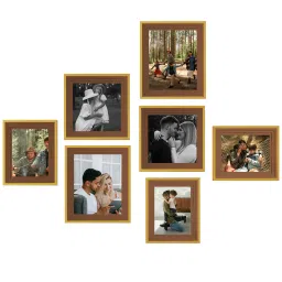 art street Beige Synthetic Wood (Set of 7) Collage Photo Frames image 2