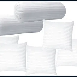raccoon Microfibre Bolster Pack of 7 Stripes Set Of 5 Cushion & 2-picture-32
