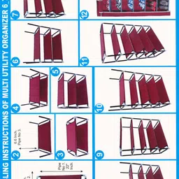 saintwod 6 Shelf Foldable Collapsible Wardrobe Storage Organizer Almirah Cloth Rack Micro Fiber Collapsible Wardrobe image 5
