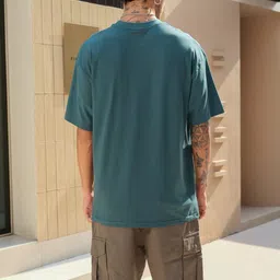 bonkers corner Men Graphic Print Round Neck Pure Cotton Green T-Shirt image 2