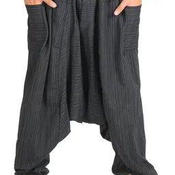 whitewhale Solid Cotton Men Harem Pants-picture-13